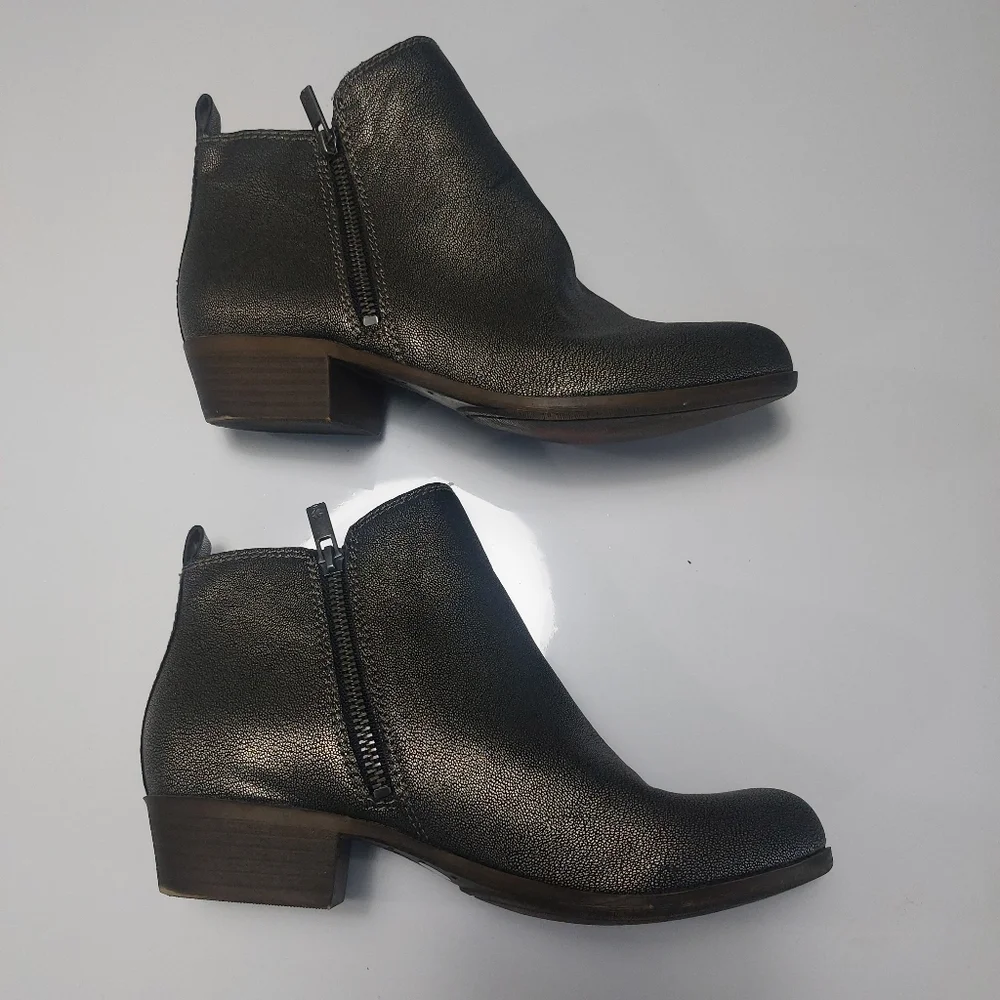 LUCKY BRAND Metallic Ankle Boots Size 4M Girls